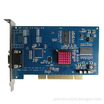 DVR Card, Techwell 5864 Chipset, D1 Full Real-time Recording, 4-channel Video/Audio Input